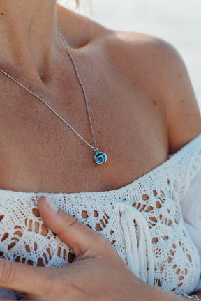 Drop of the Ocean Necklace - Fairtrade 9 Carat White Gold & Swiss Blue TopazNecklacesBooblinka Jewellery