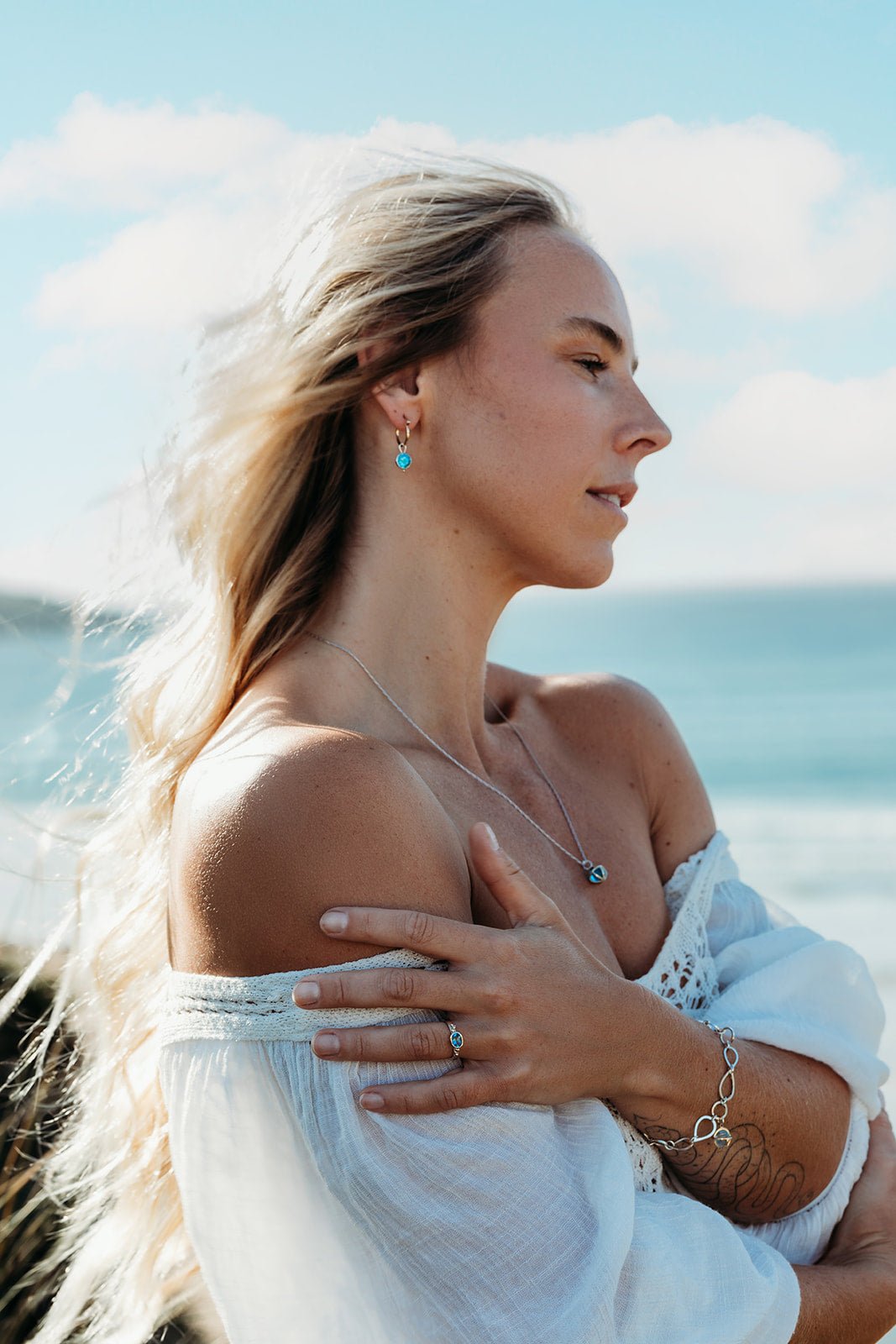 Drop of the Ocean Necklace - Fairtrade 9 Carat White Gold & Swiss Blue TopazNecklacesBooblinka Jewellery