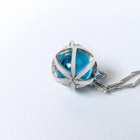 Drop of the Ocean Necklace - Fairtrade 9 Carat White Gold & Swiss Blue TopazNecklacesBooblinka Jewellery