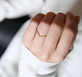 Etched Wishbone Ring - Boutee