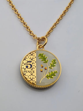 King Charles III Five Pence - Enamelled Coin Necklace - Boutee