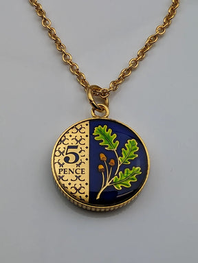 King Charles III Five Pence - Enamelled Coin Necklace - Boutee