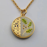 King Charles III Five Pence - Enamelled Coin Necklace - Boutee