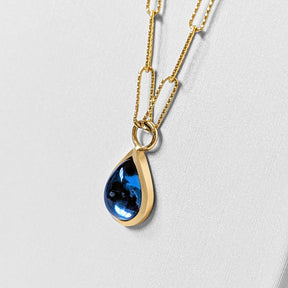 London Blue Topaz Teardrop Necklace in Solid 9 Carat Gold - Ocean CollectionNecklacesBooblinka Jewellery