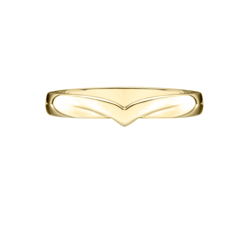 Ladies Shaped Wedding Ring In Yellow Gold 