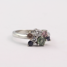 Multi Stone Sapphire Cluster Ring - Boutee