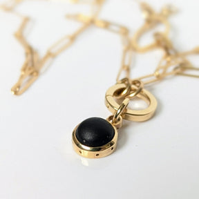 Pirate Black Sea Glass 9 Carat Gold Necklace – Allure CollectionNecklacesBooblinka Jewellery