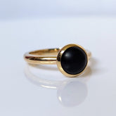 Pirate Black Sea Glass Gold Ring – Allure CollectionRingsBooblinka Jewellery