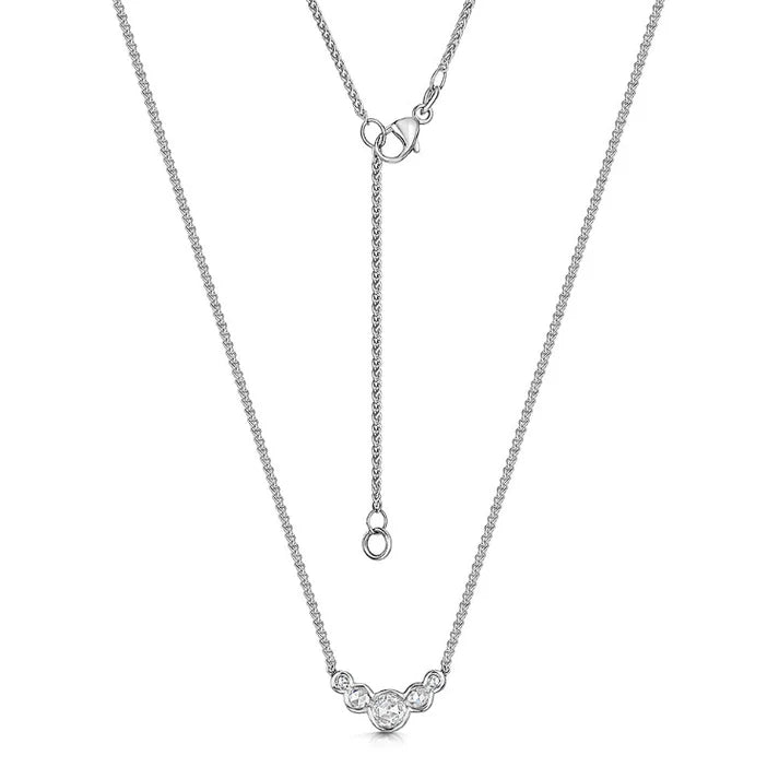 Rose Cut Diamond Necklace in Platinum