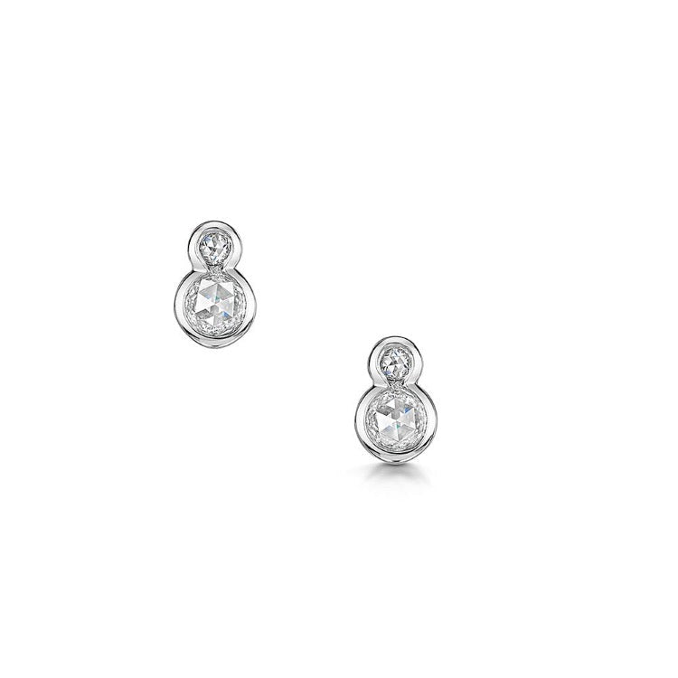 Rose Cut Diamond Earrings in Platinum Rose Cut Diamond Earrings in Platinum with screw fittings Rose Cut Diamond Earrings with matching Rose Cut Diamond necklace