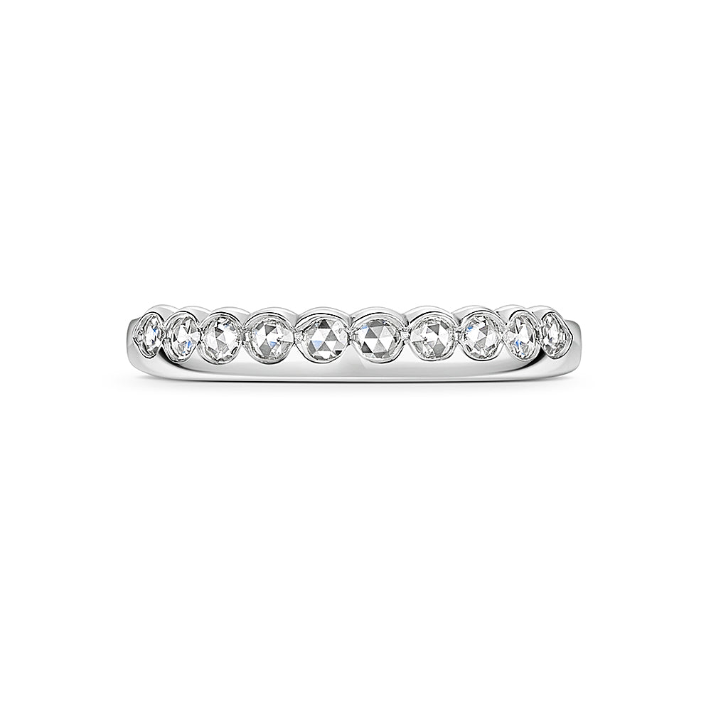 Rose Cut Diamond Wedding Ring in platinum. Rose Cut Diamond Wedding Ring in Platinum Rose Cut Diamond Wedding Ring with matching rose cut diamond engagement ring