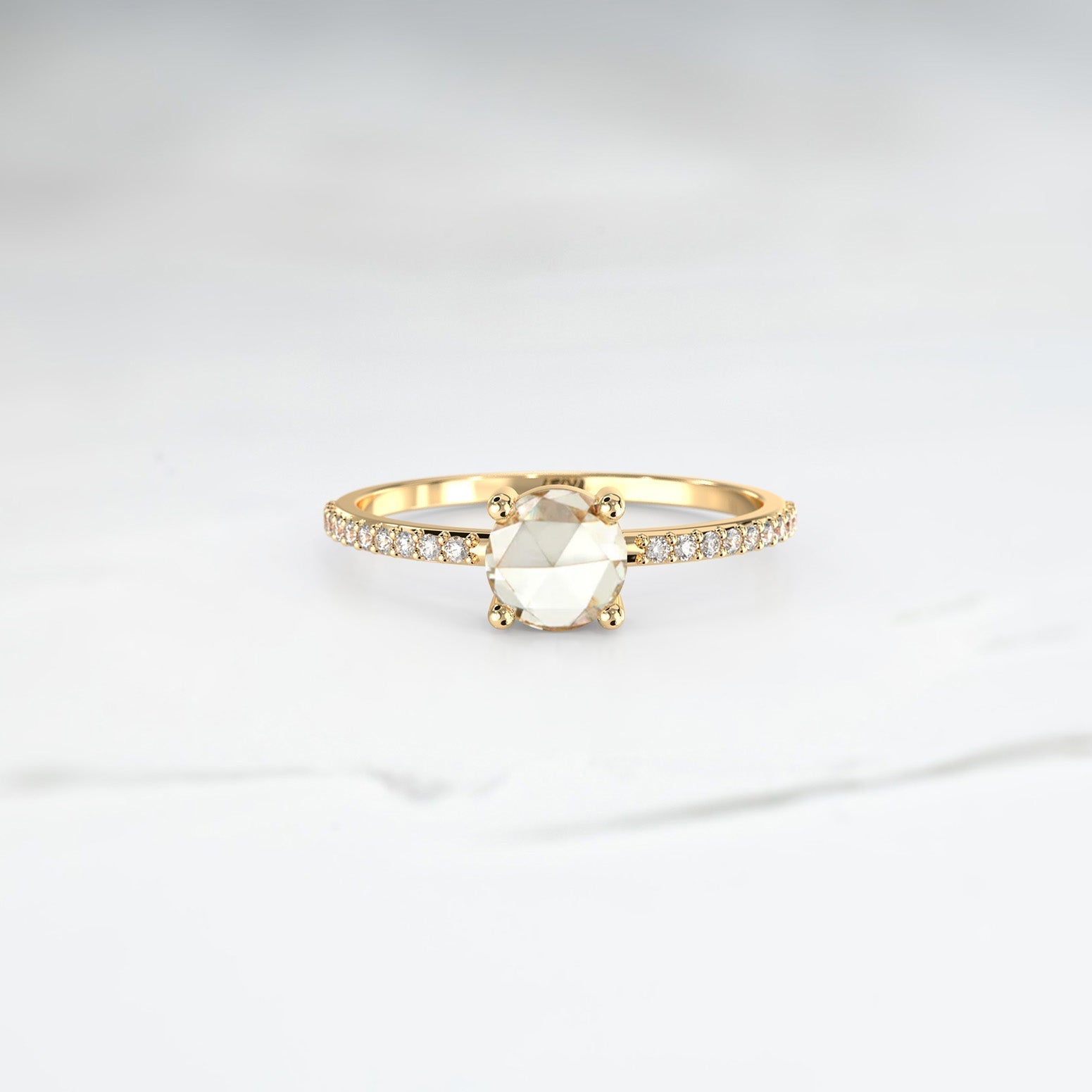 Rose Diamond Halley Frost Ring - Lelya - bespoke engagement and wedding rings made in Scotland, UK