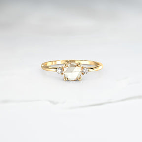 Rose Diamond Halley Triad Ring - Lelya - bespoke engagement and wedding rings made in Scotland, UK