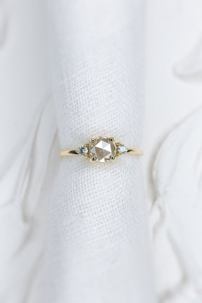 Rose Diamond Halley Triad Ring - Lelya - bespoke engagement and wedding rings made in Scotland, UK