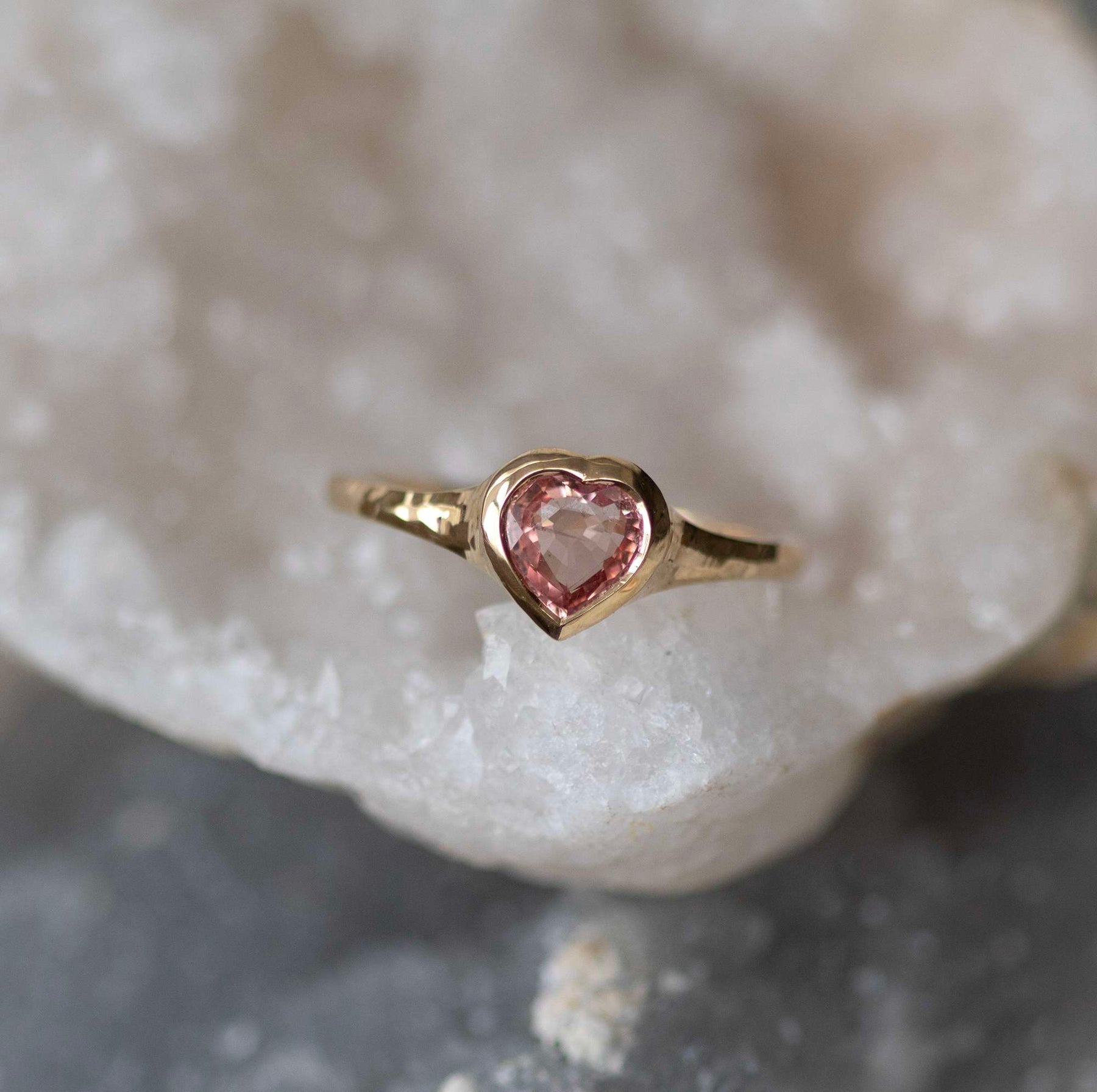 Pink Sapphire Ring, Heart Shape - Boutee