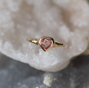 Pink Sapphire Ring, Heart Shape - Boutee