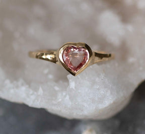 Pink Sapphire Ring, Heart Shape - Boutee