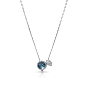 Silver Necklace with London Blue Topaz & White Zircon - Ocean CollectionNecklacesBooblinka Jewellery