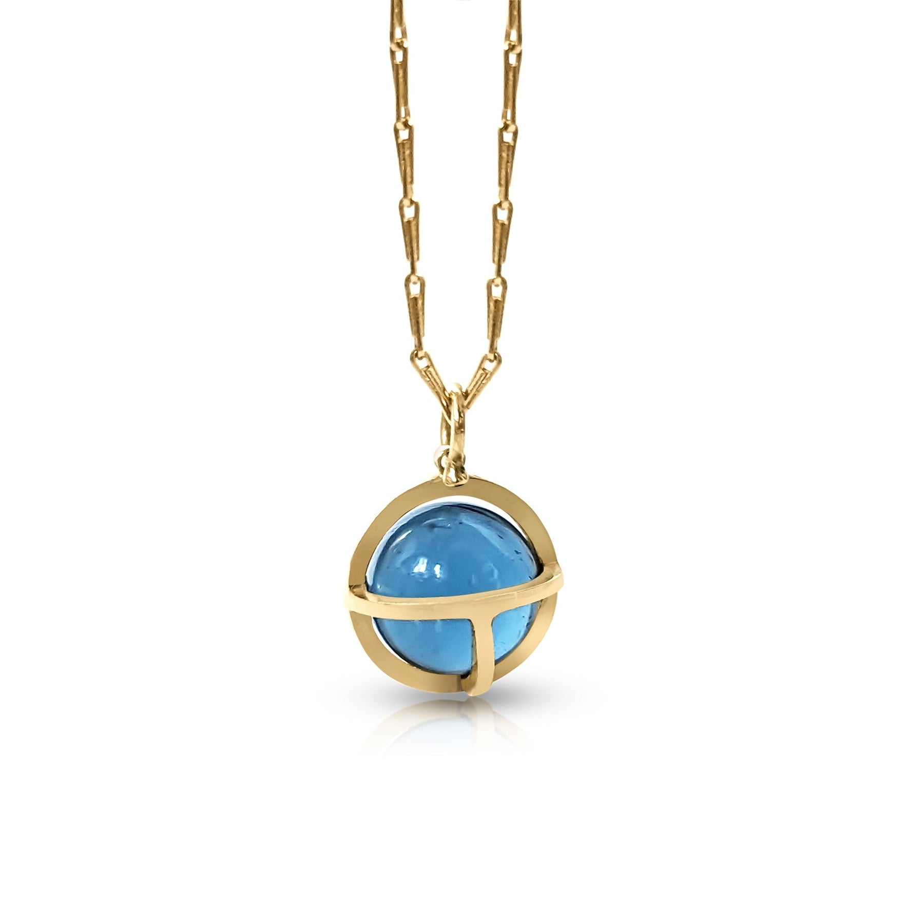 Drop of The Ocean - 9 carat Gold Necklace with Swiss Blue Topaz SphereNecklacesBooblinka Jewellery