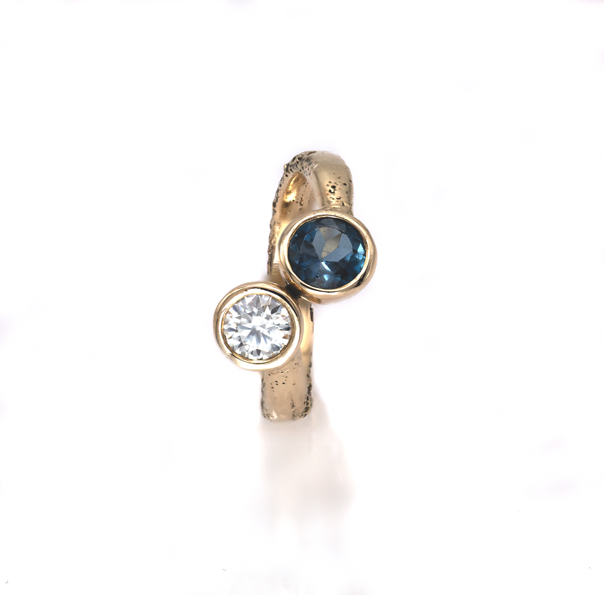 Toi et Moi Ring 1 - Topaz & Moissanite - Boutee