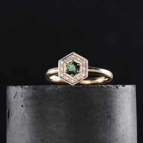 Soraya - Blue Green Sapphire Engagement Ring - Boutee