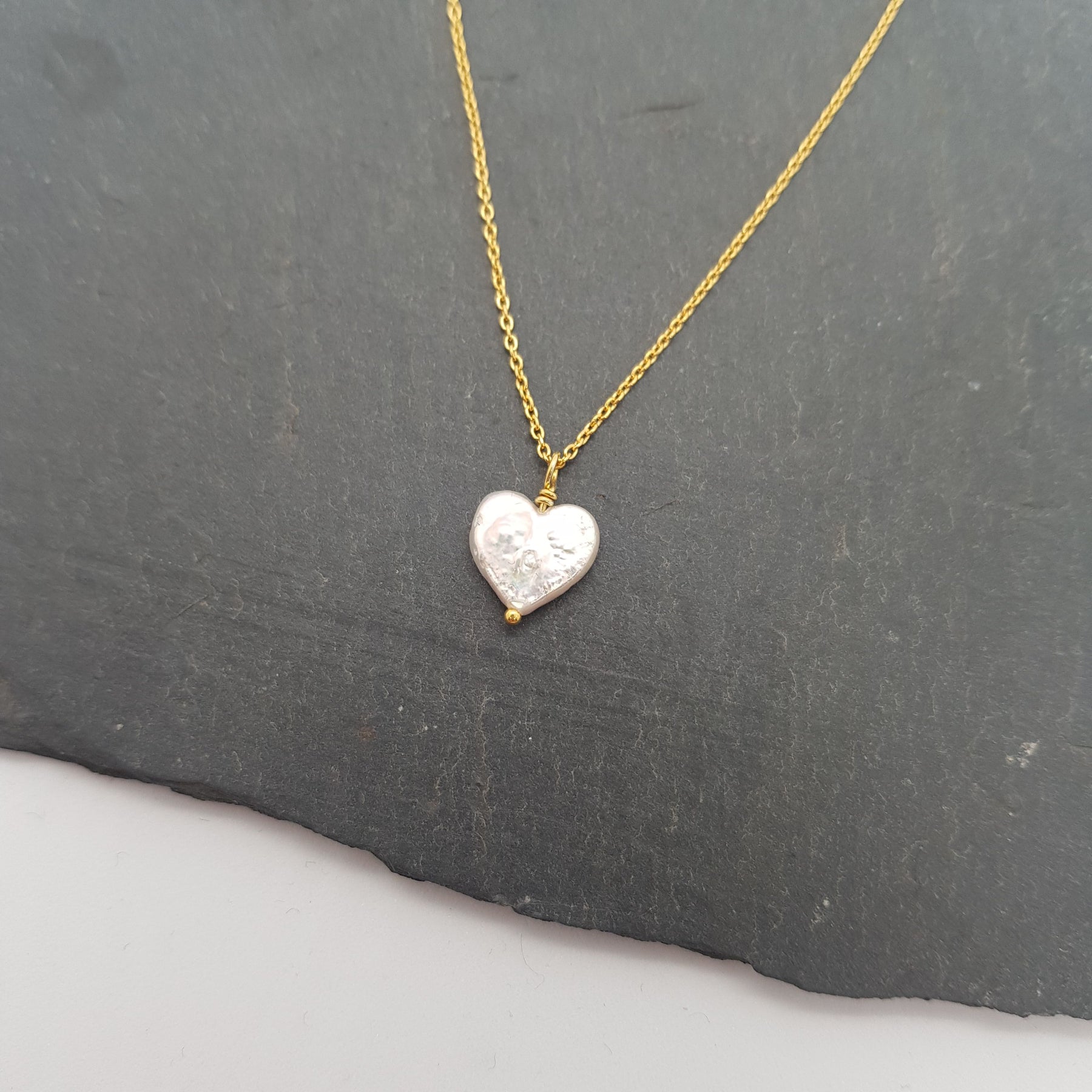 Hearts of Stars Pearl Heart Necklace - Boutee