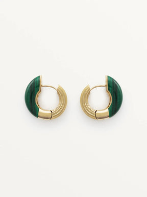 Locus Solus Hoops – Malachite & Gold Vermeil - Boutee