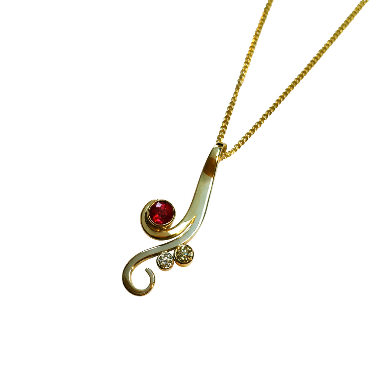 Sea Spray Ruby & Diamond Necklace - Boutee