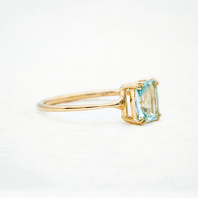 Clear Water Ring, Emerald Cut Aquamarine - Boutee