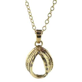 9ct Gold English Oak Diamond Pendant - Boutee