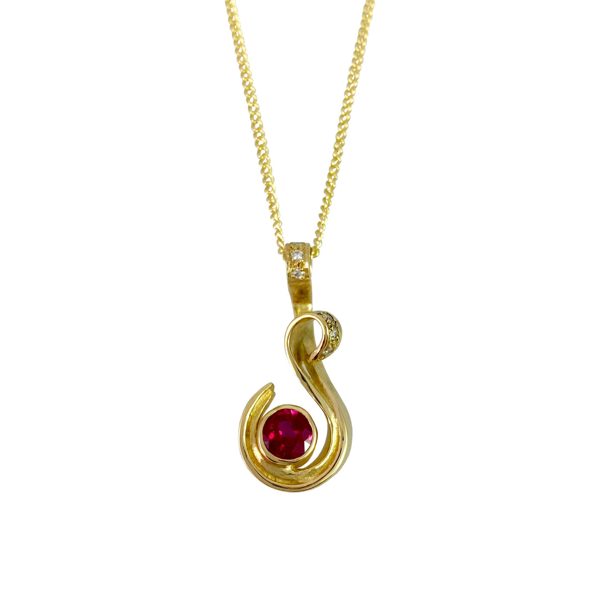 High Seas Ruby & Diamond Pendant - Boutee